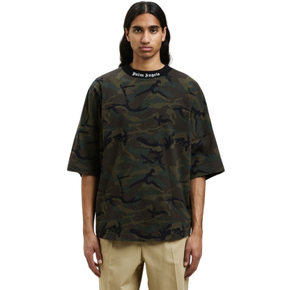 Palm Angels Camo Classic Logo Oversize Tee Military XS