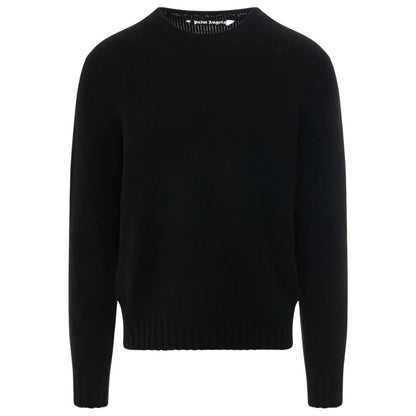 Palm Angels Curved Logo Black Knitted Jumper S