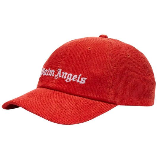 Palm Angels Logo Corduroy Red Cap