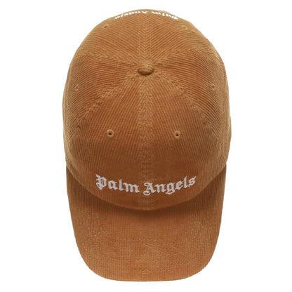 Palm Angels Logo Corduroy Brown Cap