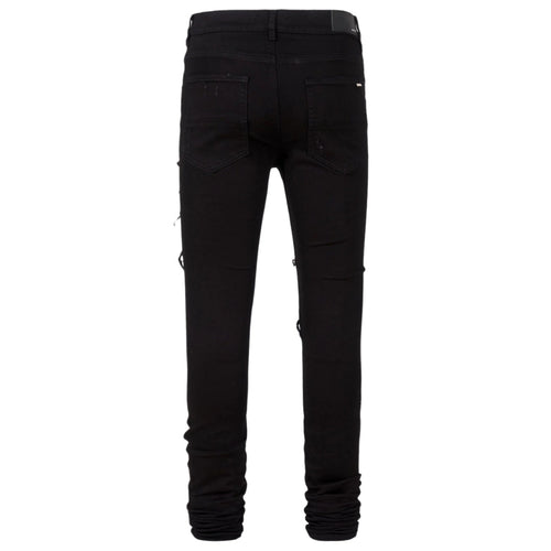 Amiri Leather Thrasher Black OD Jeans W30 / 32L