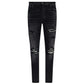 Amiri Boucle MX1 Ripped Jeans in Black