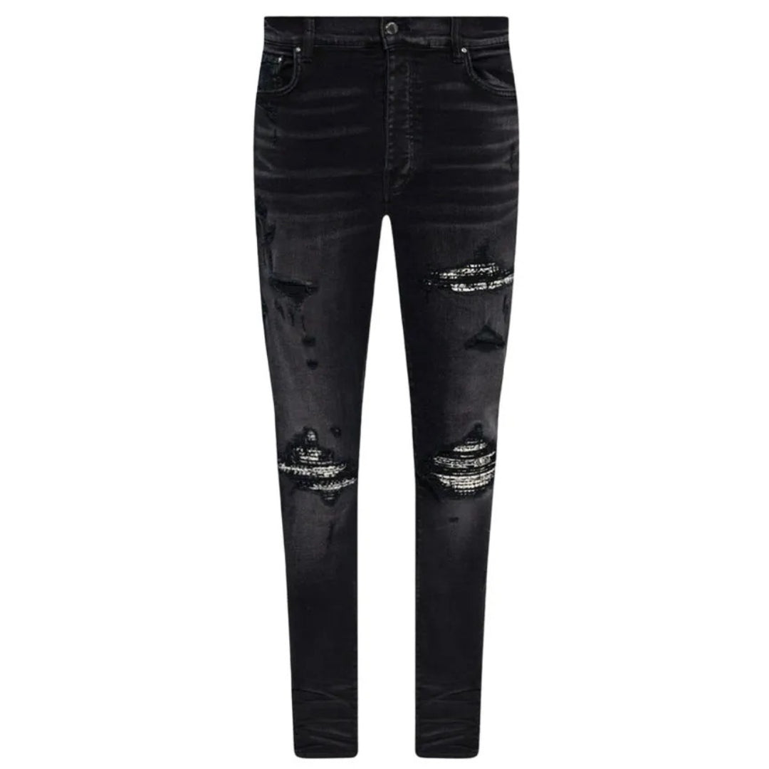 Amiri Boucle MX1 Ripped Jeans in Black