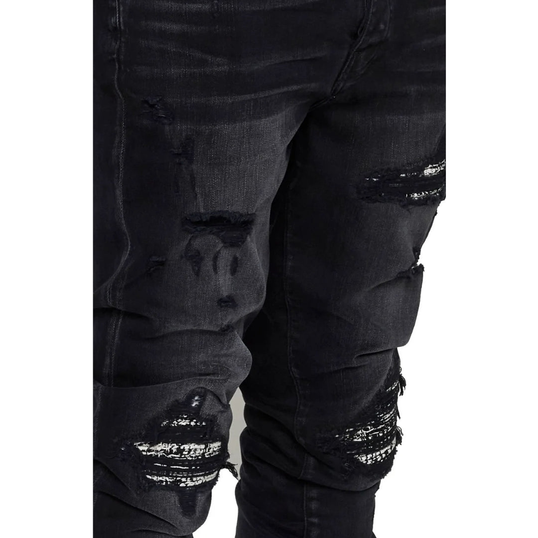 Amiri Boucle MX1 Ripped Jeans in Black