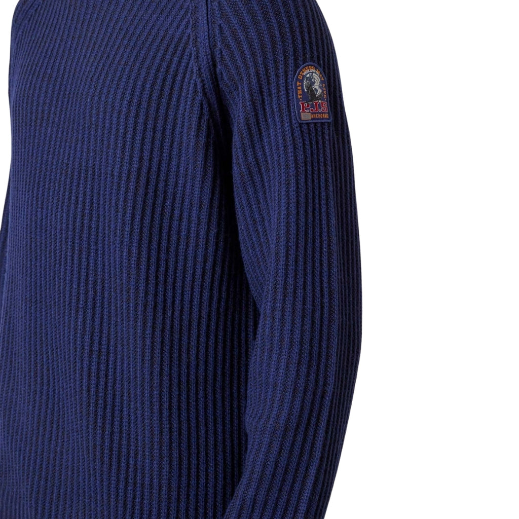 Parajumpers RIK PMKNRB03 241 Peacot Navy Blue Crewneck Sweater Mens L