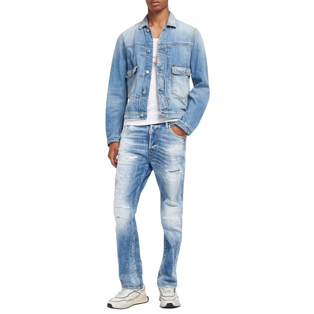 Dsquared2 Heritage Boxy Denim Jacket Navy Blue W32