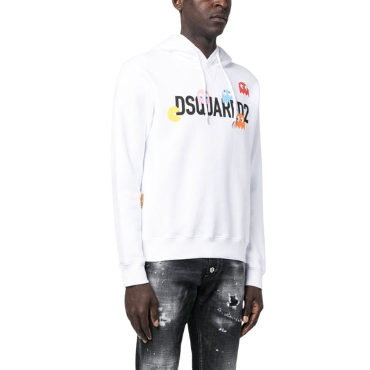 Dsquared2 Pac Man Cool Fit White Hoodie L