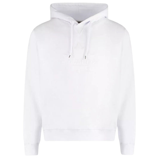 DSQUARED2 Monotone Maple Leaf Logo White Hoodie S