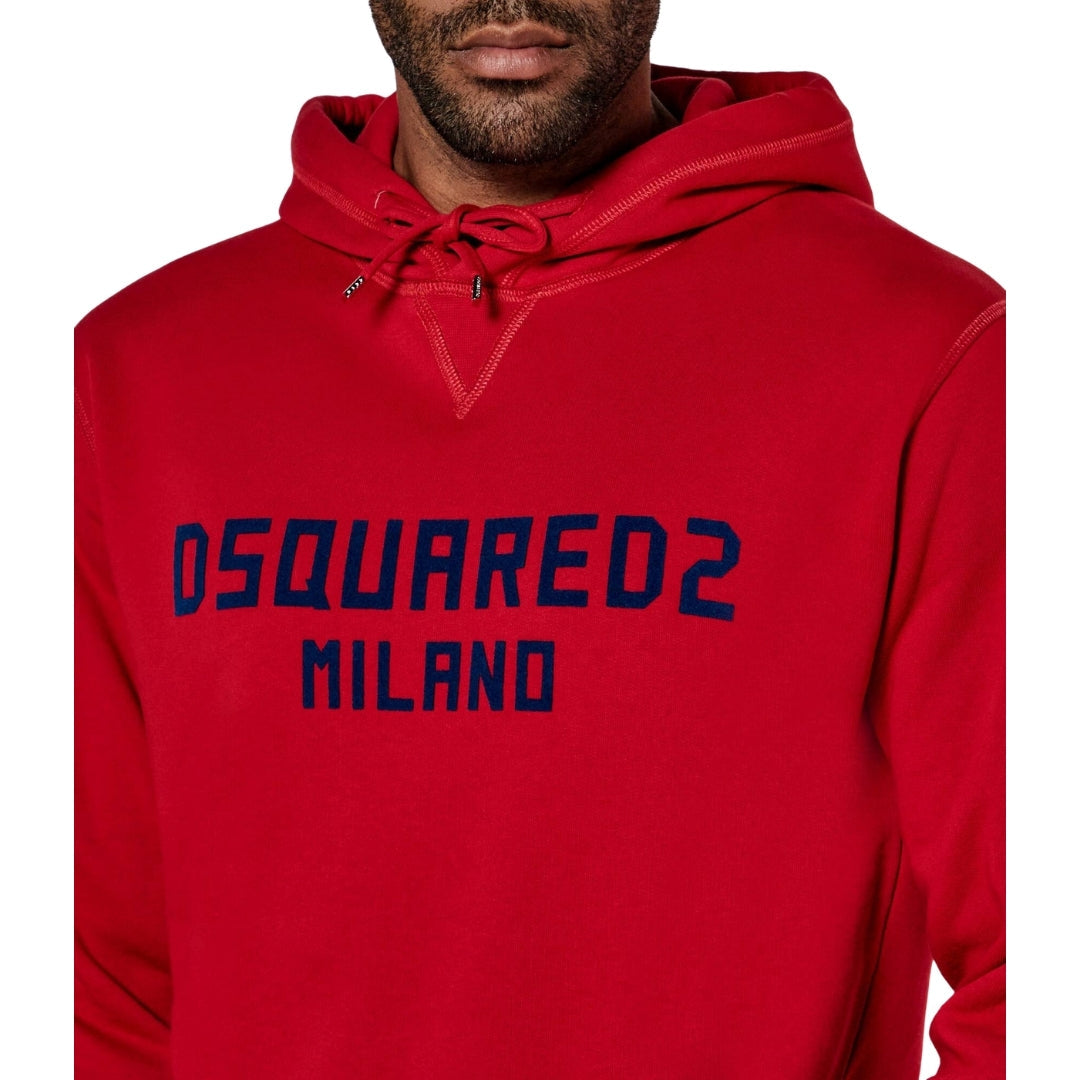 DSQUARED2 Milano Logo Cool Fit Red Hoodie M