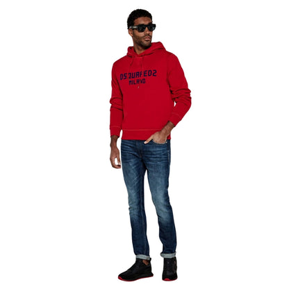 DSQUARED2 Milano Logo Cool Fit Red Hoodie M