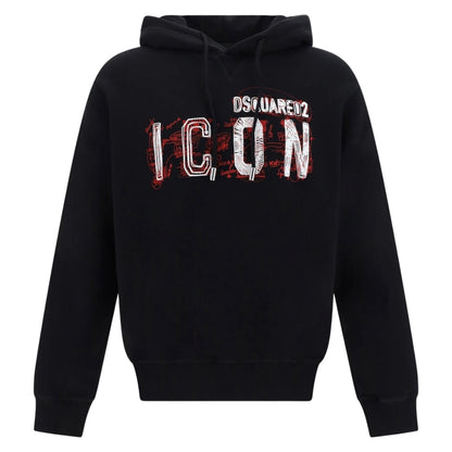 DSQUARED2 Icon Scribble Logo Cool Fit Black Hoodie M