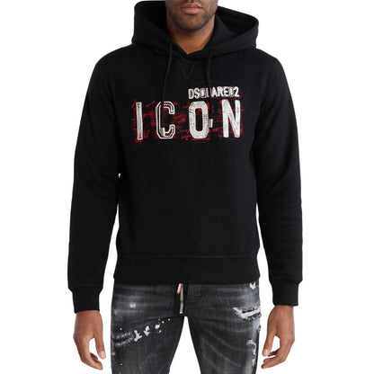 DSQUARED2 Icon Scribble Logo Cool Fit Black Hoodie M