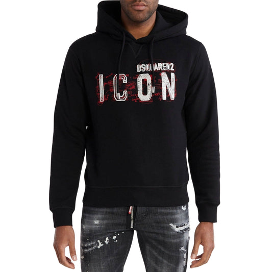 DSQUARED2 Icon Scribble Logo Cool Fit Black Hoodie M