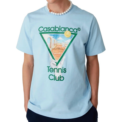 Casablanca Metaphysical Tennis Icon Blue T-Shirt