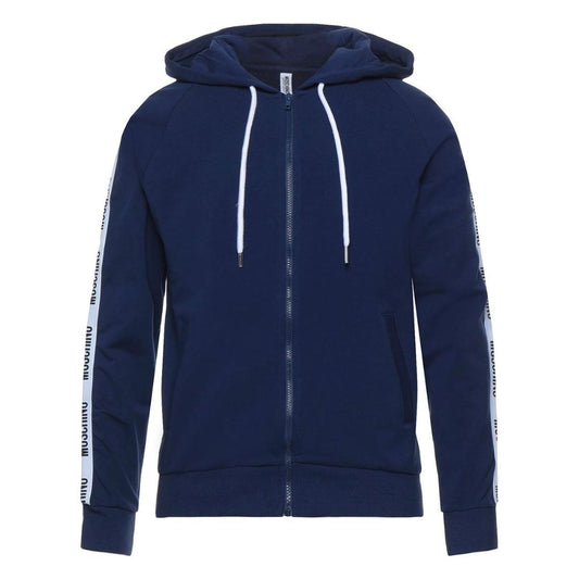 Moschino Tape Logo Navy Blue Zip Hoodie