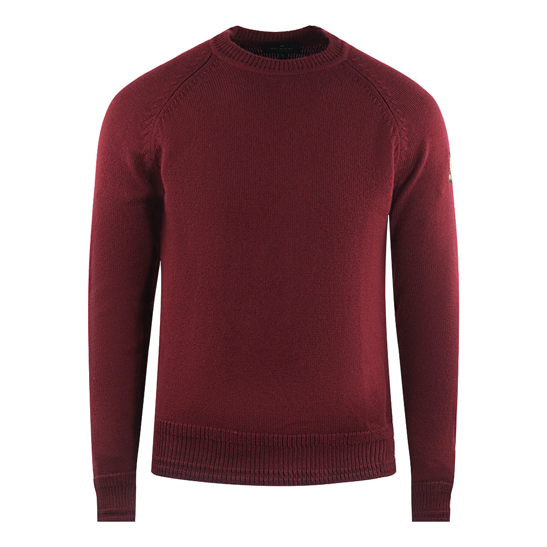 Belstaff Alfie Dark Camelian Plain Burgundy Jumper