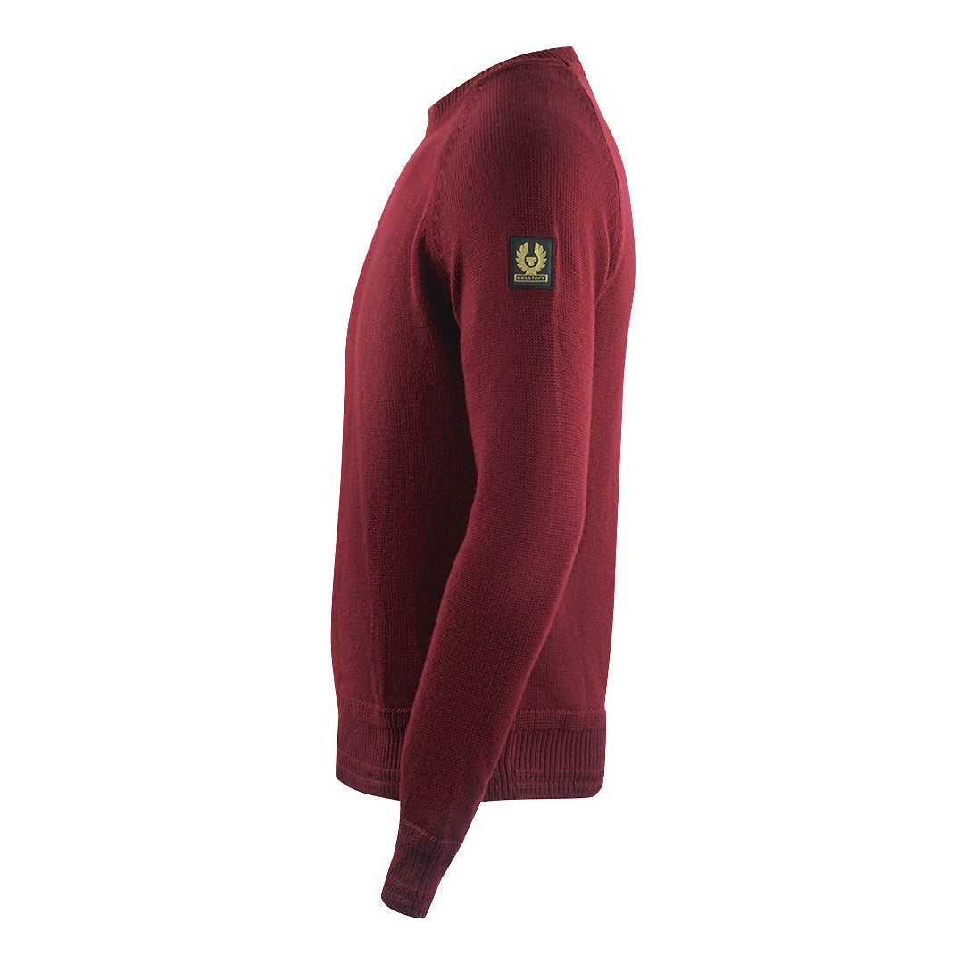 Belstaff Alfie Dark Camelian Plain Burgundy Jumper