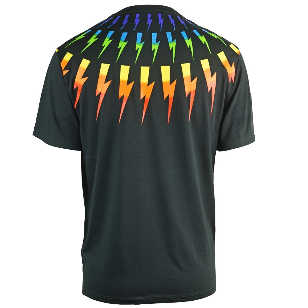 Neil Barrett Multicolour Lightning Bolt Black Oversize Te