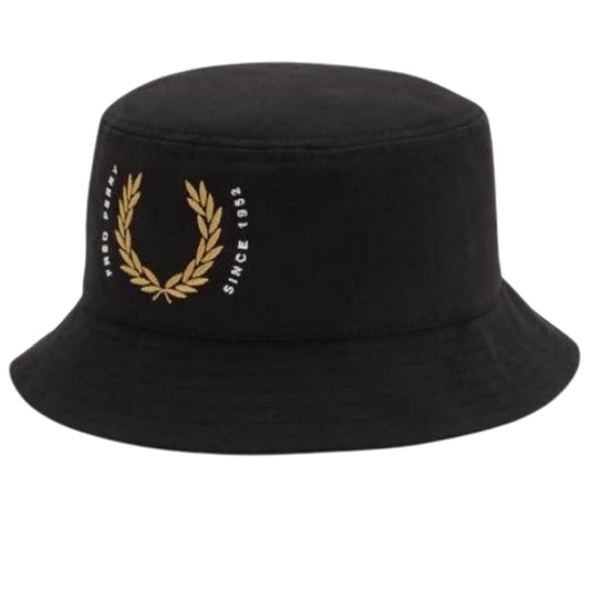 Fred Perry Laurel Wreath Canvas Black Bucket Hat