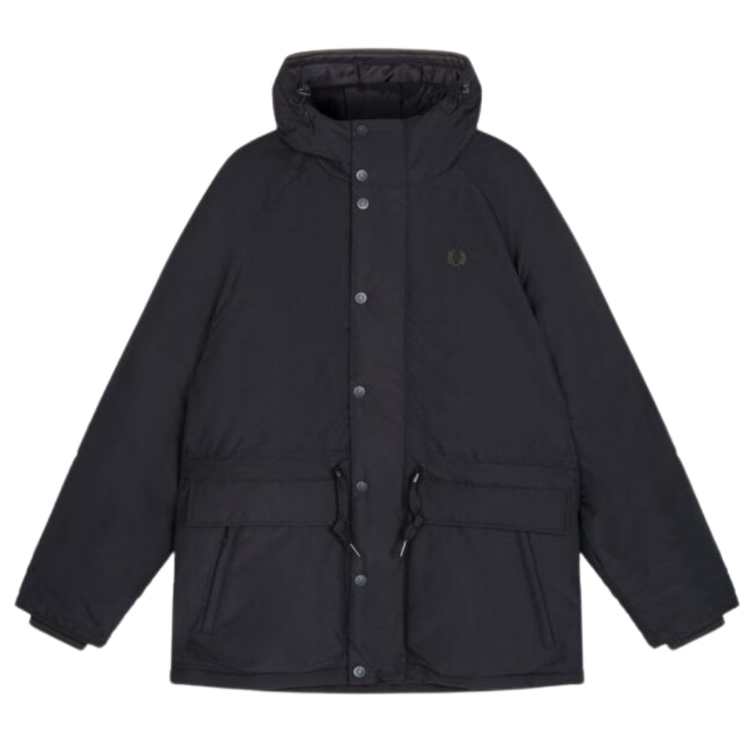 Fred Perry Padded Zip Through Black Jacket