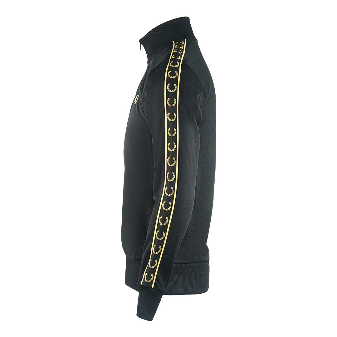 Fred Perry Taped Sleeved Half-Zip Black Gold Track Jacket