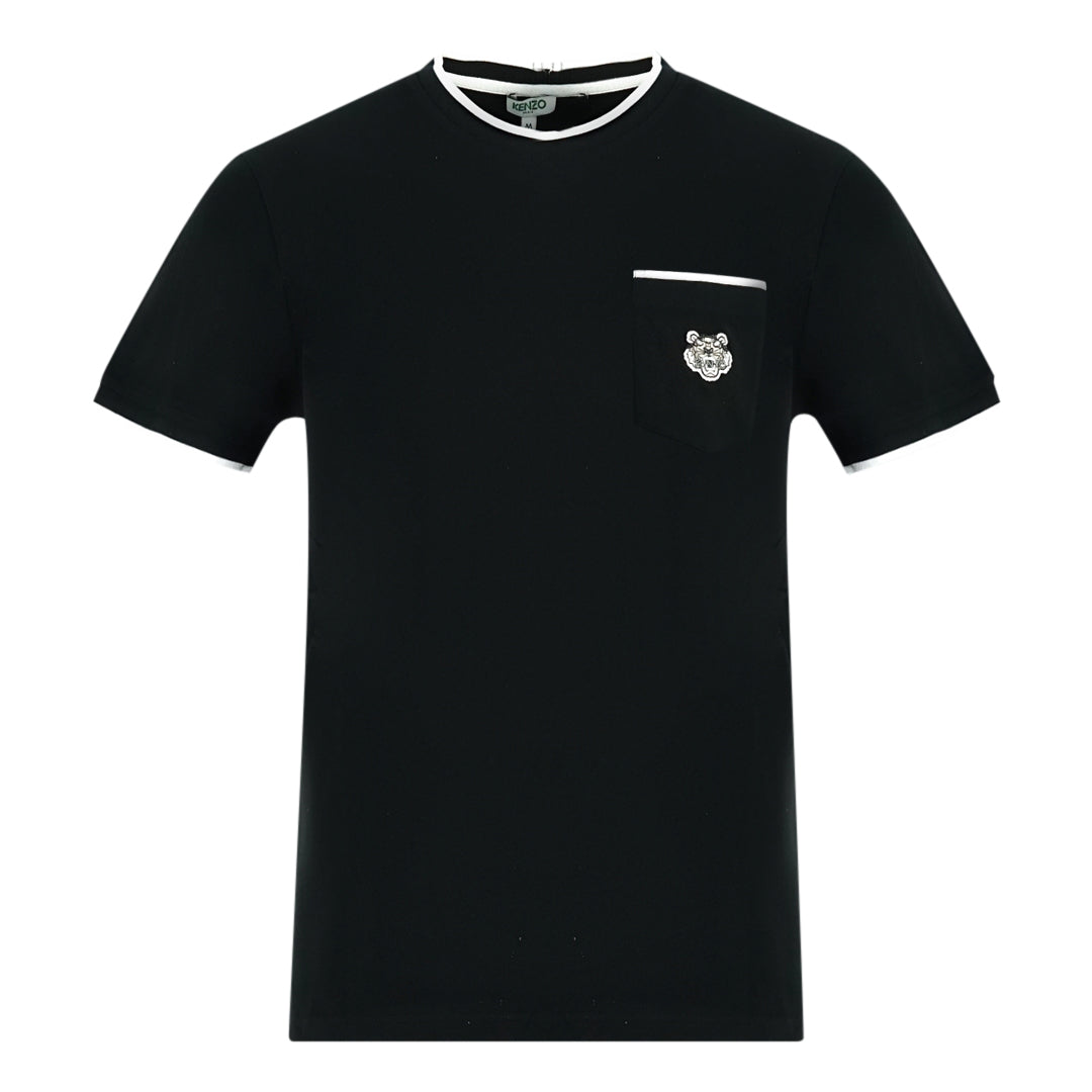 Kenzo Branded Pocket Logo Black T Shirt