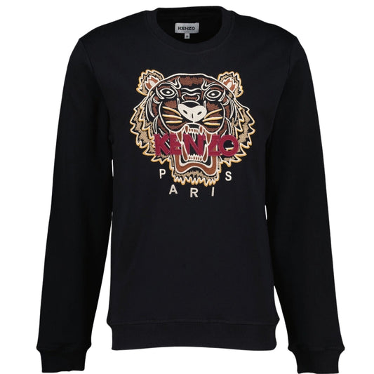 Kenzo Tiger Embroidered Varsity Icon Black Jumper