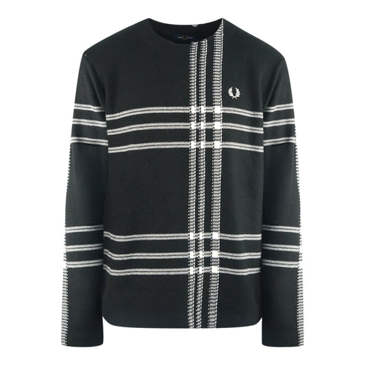 Fred Perry White Tartan Black Jumper