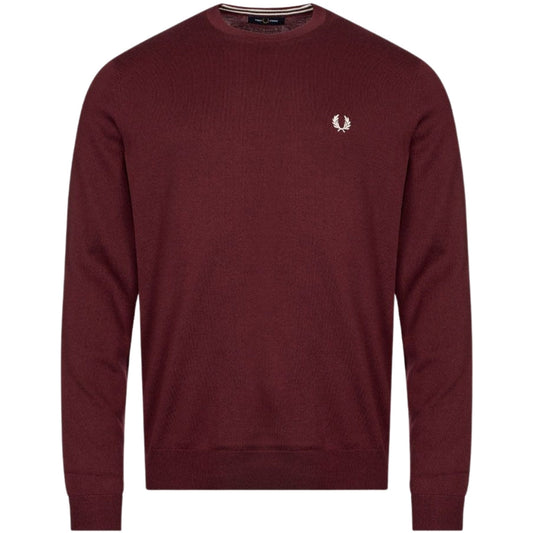 Fred Perry Ox Blood V-Neck Burgundy Jumper