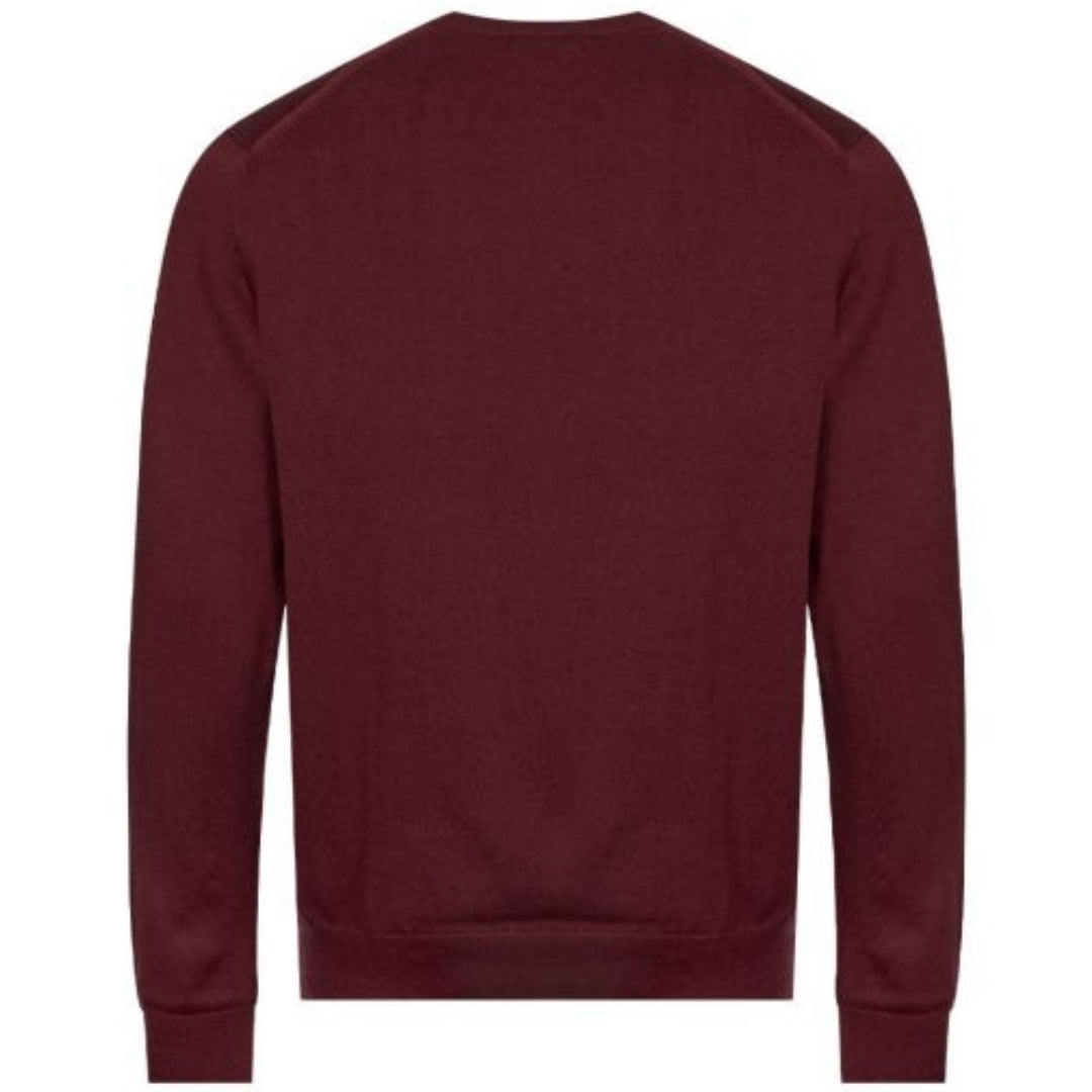 Fred Perry Ox Blood V-Neck Burgundy Jumper