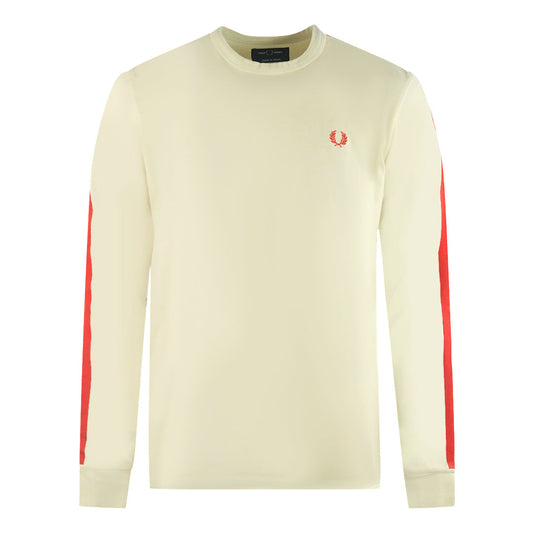 Fred Perry Botanical Dye Long Sleeve Chamomile Cream T-Shirt