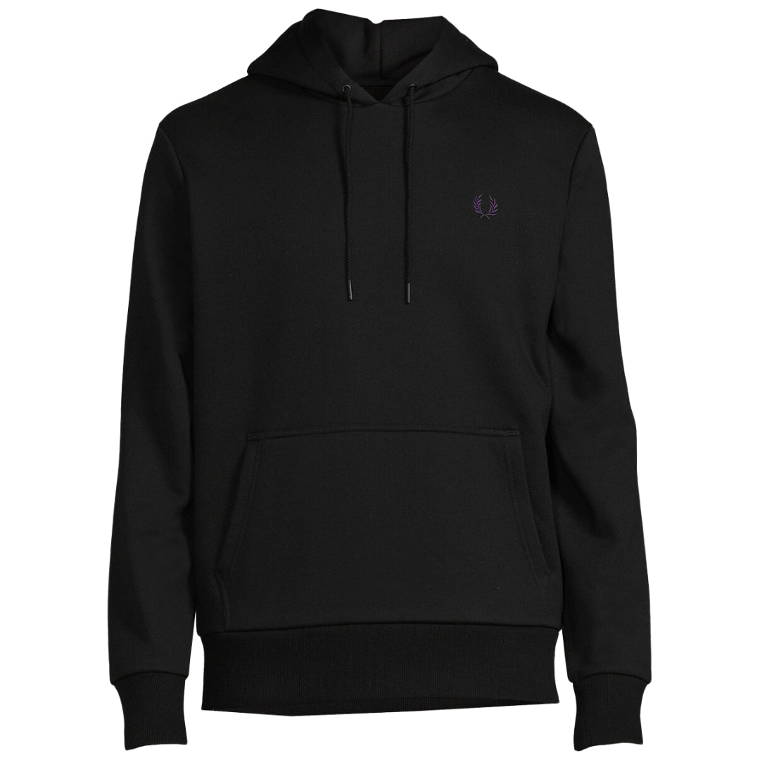 Fred Perry Laurel Wreath Logo On Back Black Hoodie