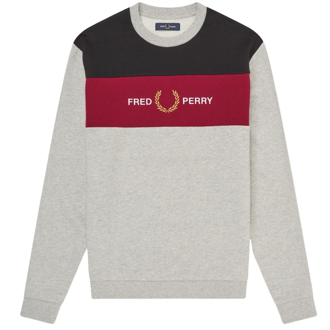 Fred Perry Colourblock Grey Jumper