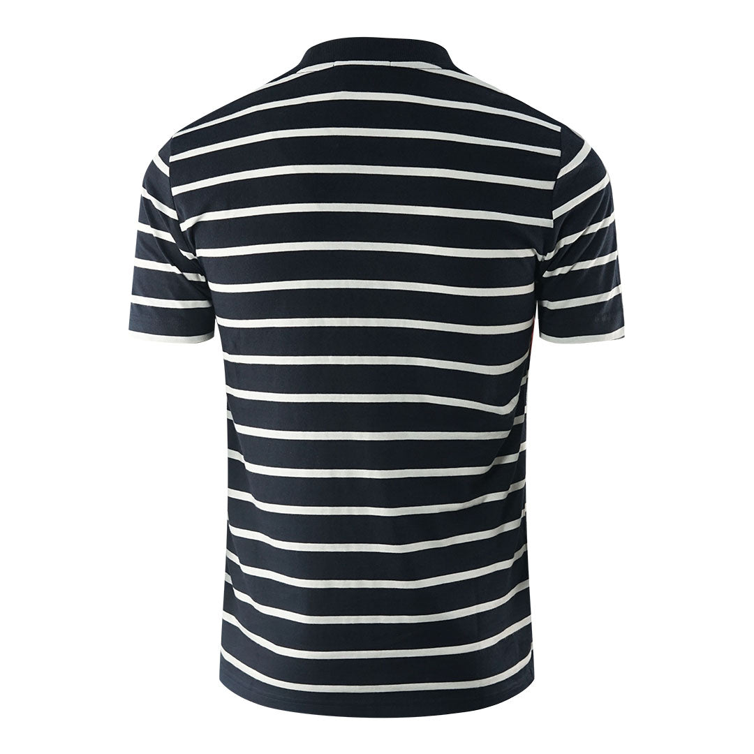 Fred Perry Embroidered Stripe Navy Blue T-Shirt