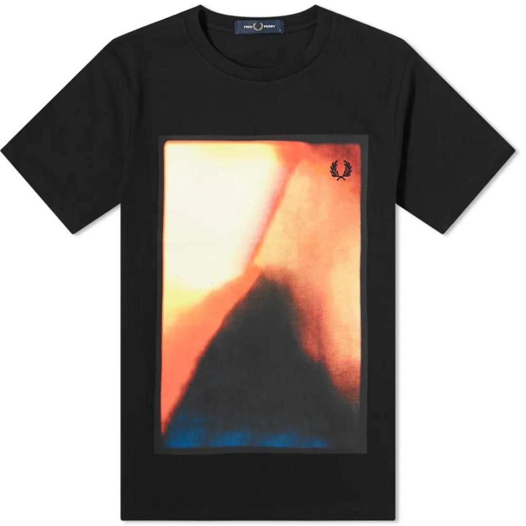 Fred Perry Abstract Logo  Black T-Shirt