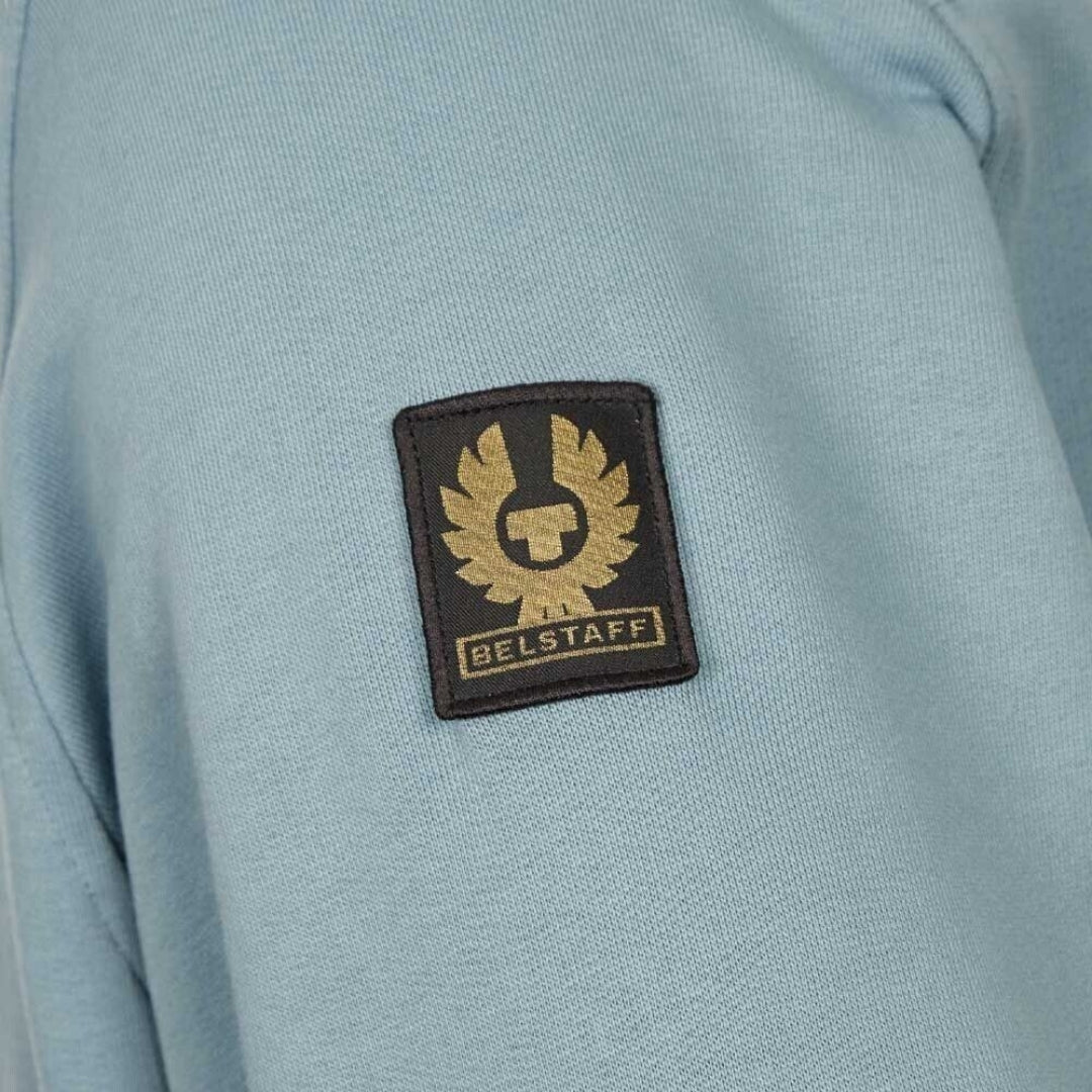 Belstaff Patch Logo Artic Blue Zip-Up Hoodie