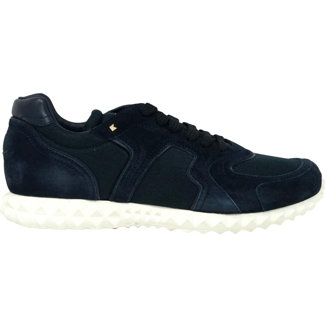 Valentino Garavani Low Cut Navy Suede Sneaker