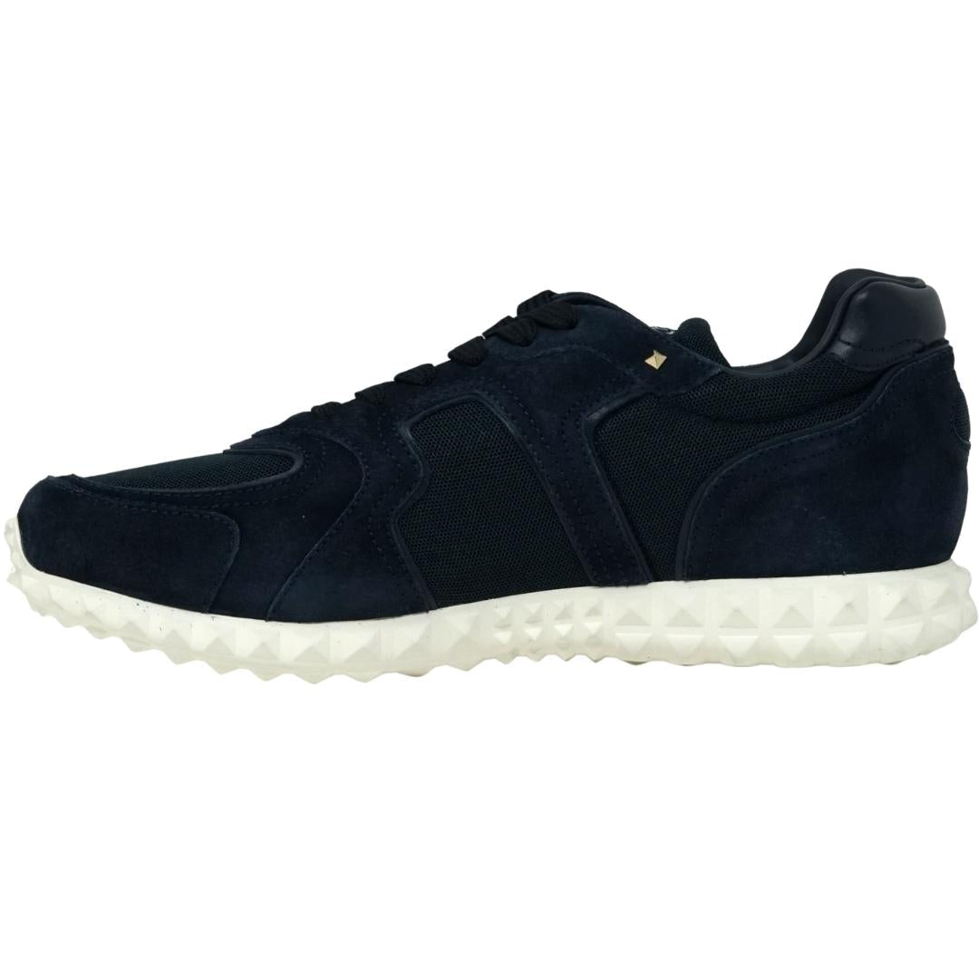 Valentino Garavani Low Cut Navy Suede Sneaker