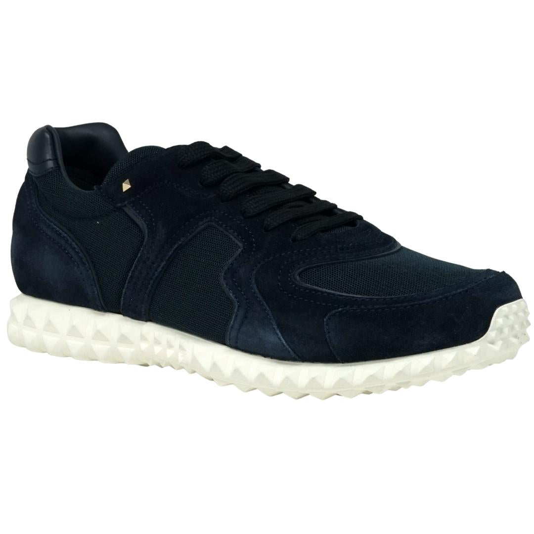 Valentino Garavani Low Cut Navy Suede Sneaker