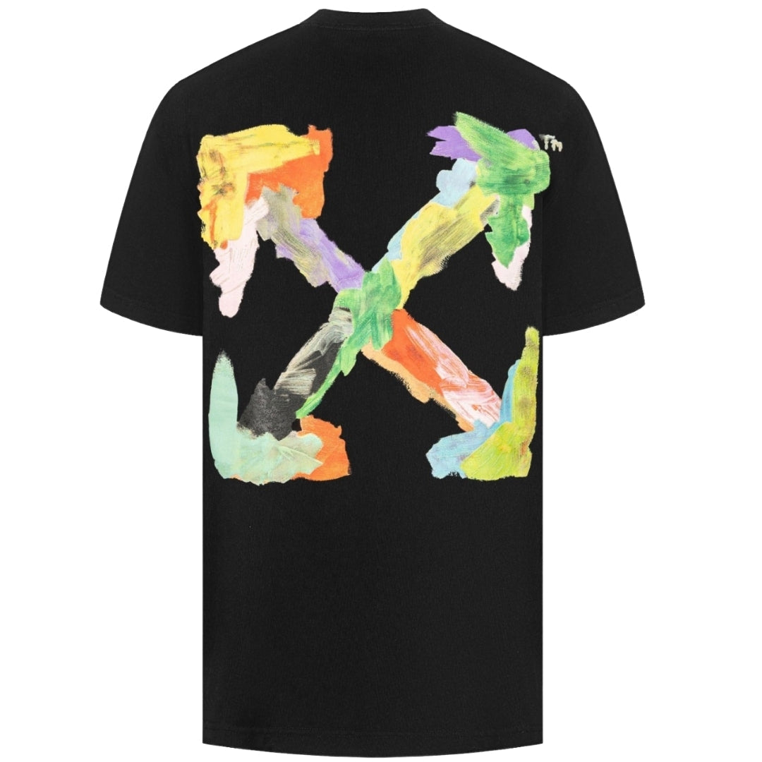 Off-White Colourful Brush Arrow Logo Oversized Fit Black T-Shirt