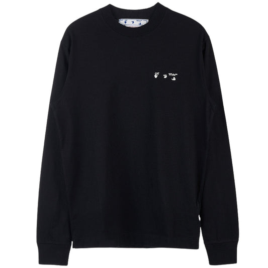 Off-White Logo Skater Fit Black Long Sleeve T-Shirt