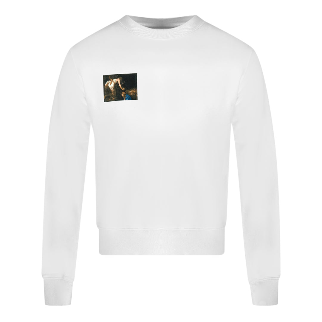 Off-White Caravaggio Angel Arrow Logo White Sweatshirt