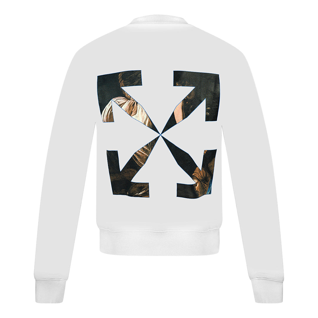 Off-White Caravaggio Angel Arrow Logo White Sweatshirt