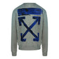 Off-White Blue Black Arrow Back Logo Grey Sweatshirt