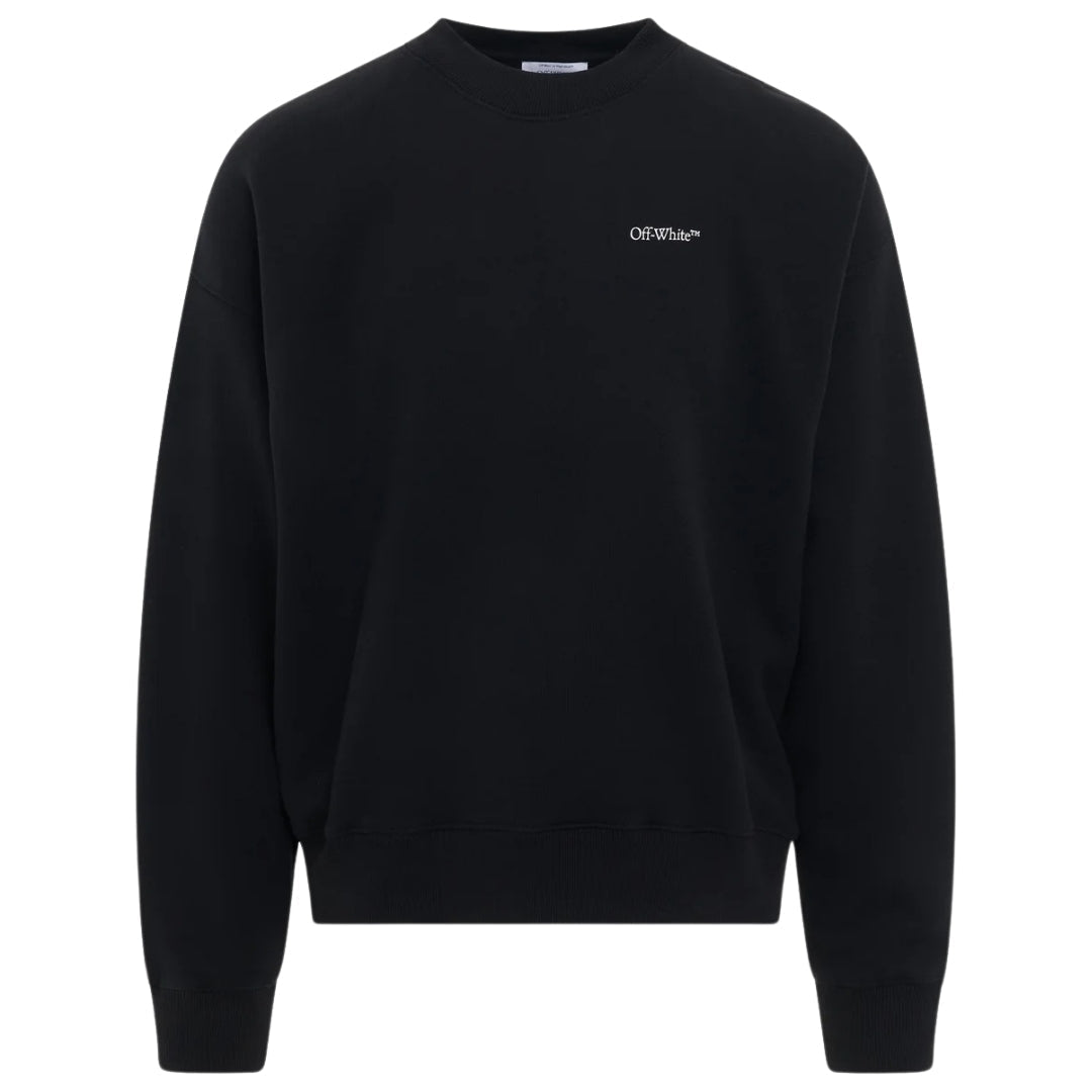 Off-White Scratch Tab Box Design Skate Fit Black Sweatshirt