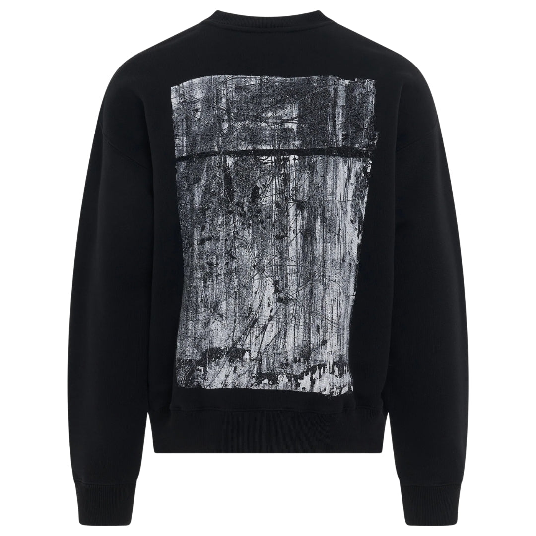 Off-White Scratch Tab Box Design Skate Fit Black Sweatshirt