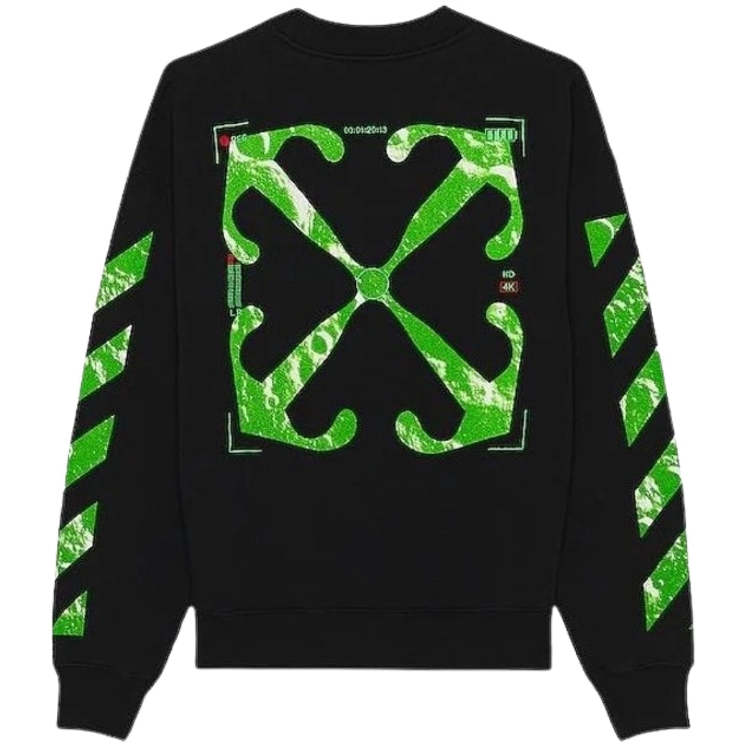 Off-White Moon Arrow Design Skate Fit Black Sweatshirt