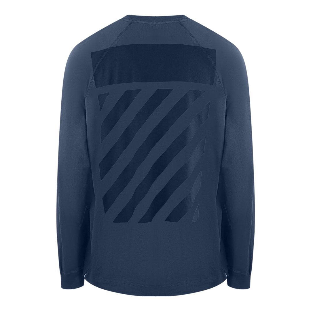 Off-White Diag Line Back Logo Navy Blue Sweatshirt