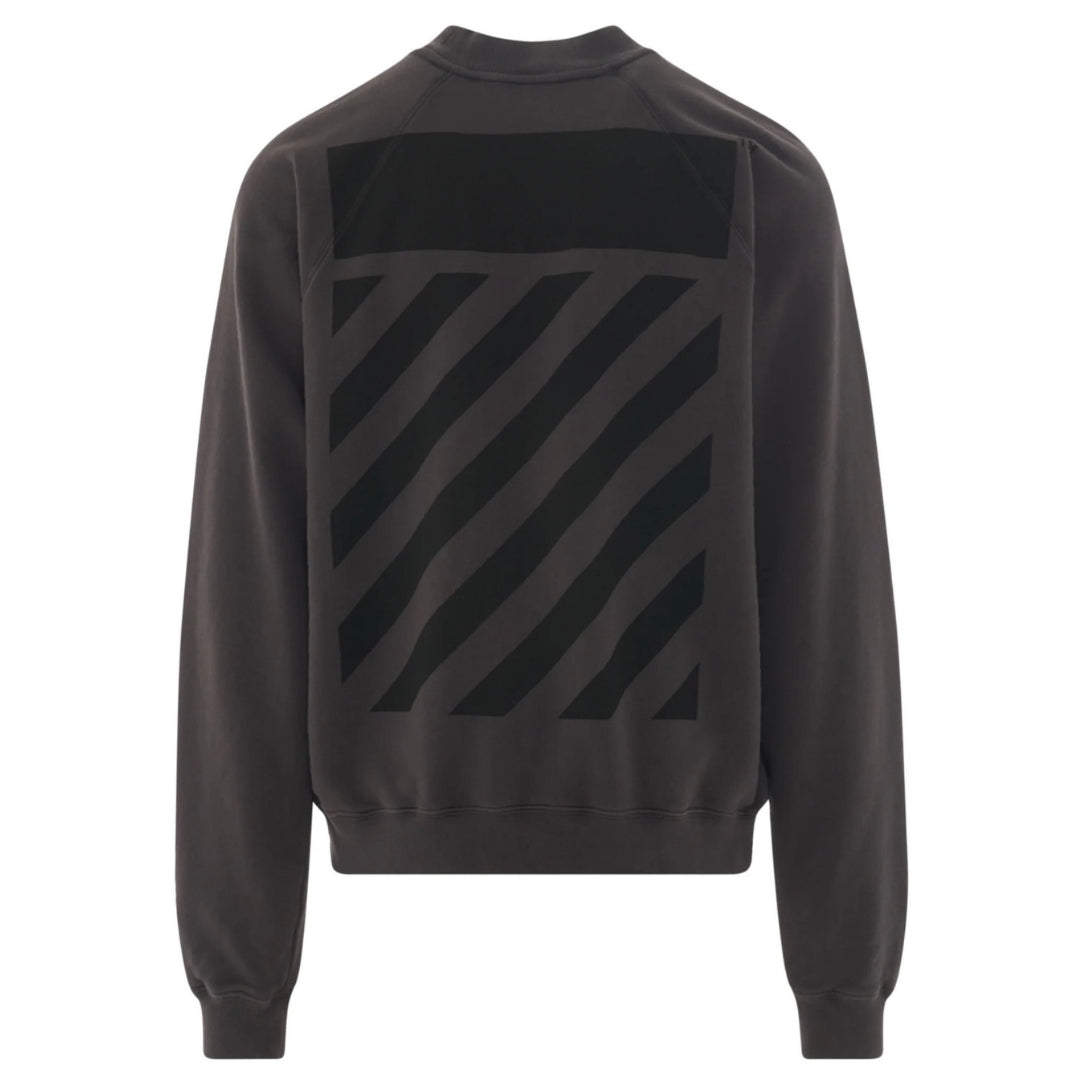 Off-White Diag Line Back Logo Black Sweatshirt