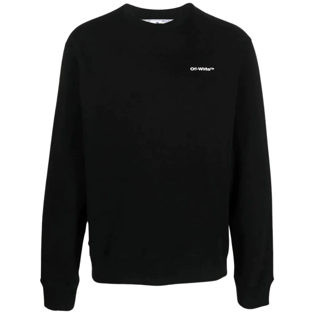 Off-White Wave Out Diag Design Black Slim Sweatshirt